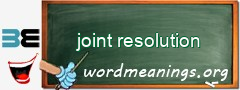 WordMeaning blackboard for joint resolution